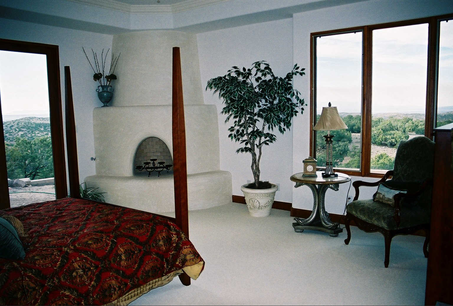 Placitas Master Bedroom Suite Kiva Fireplace Lee Michael