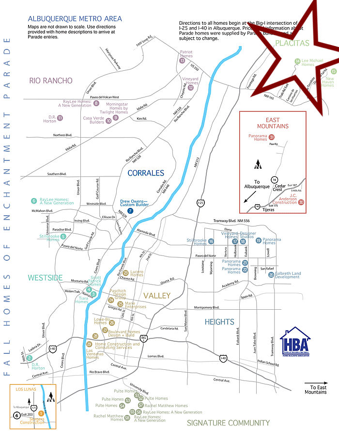 Parade of Homes New Mexico 2012 Map