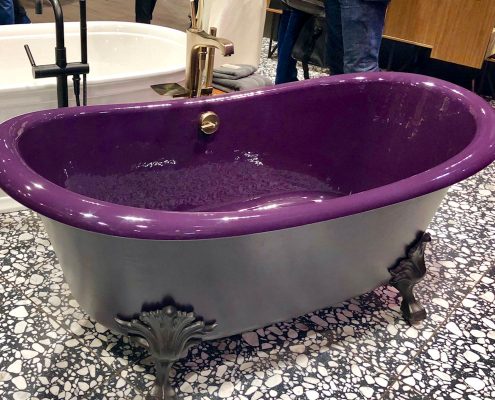 custom home eggplant enamel clawfoot bath tub