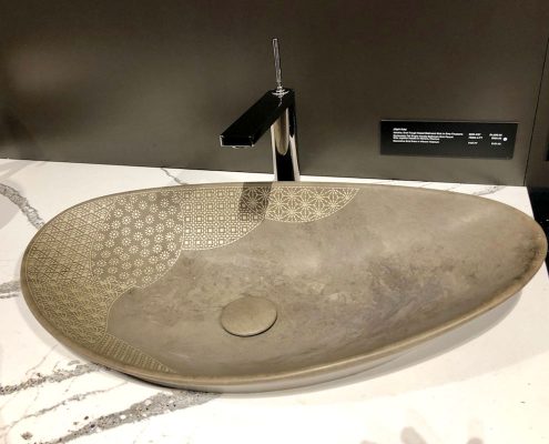custom home kohler oval trough bathroom sink grey